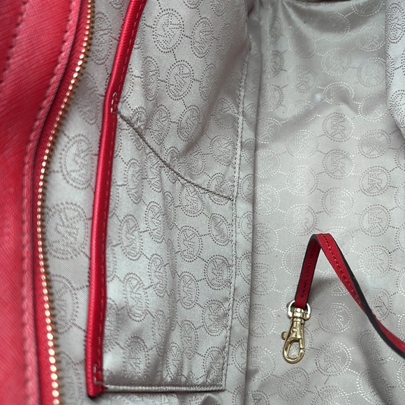 Michael Kors Red Crossbody Bag with Gold Accents - Picture 13 of 13